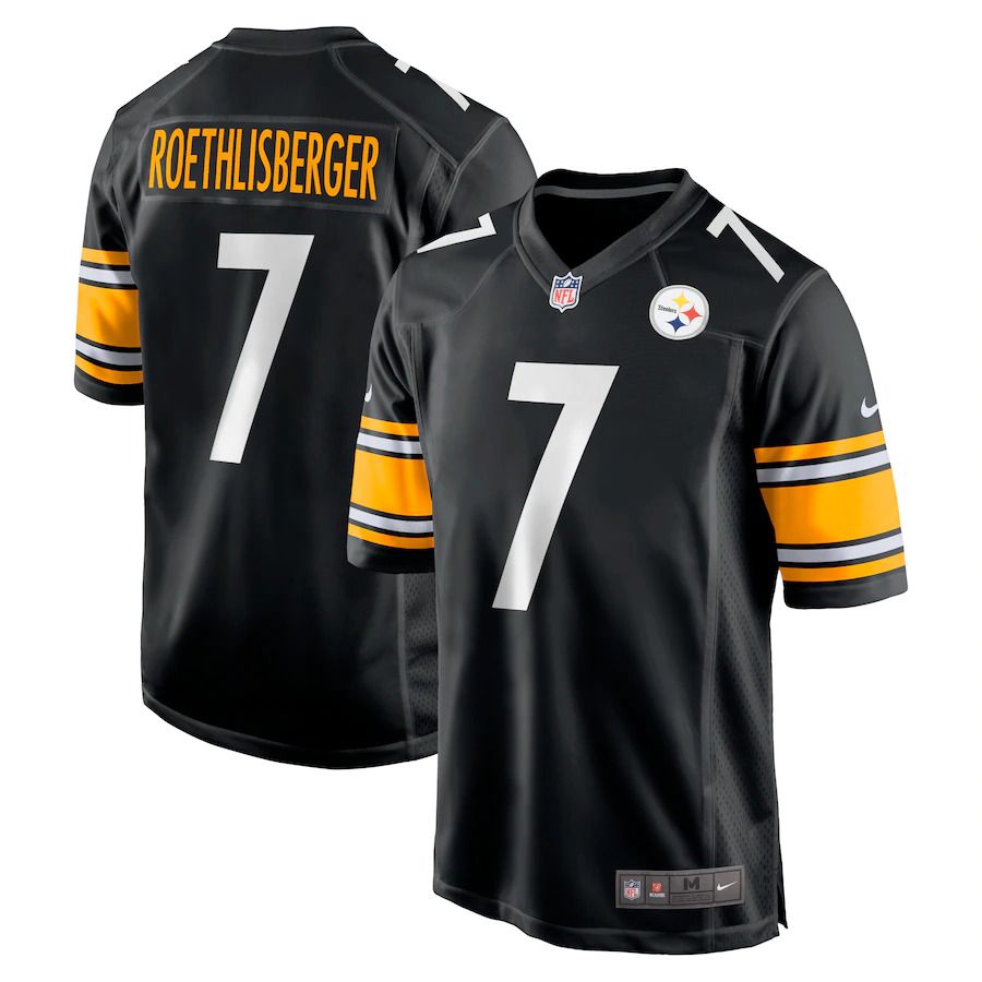 Men Pittsburgh Steelers #7 Ben Roethlisberger Nike Black Game Team NFL Jersey->pittsburgh steelers->NFL Jersey